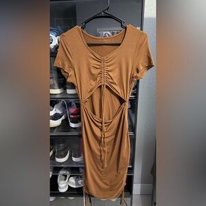 MOVING SALE!! $7!! SHEIN Brown Ruched Dress